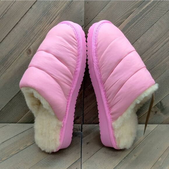 Bearpaw Puffy Scruff Wool Lined Slippers Women's Size 7 Pink Casual Cushioned - Picture 6 of 9